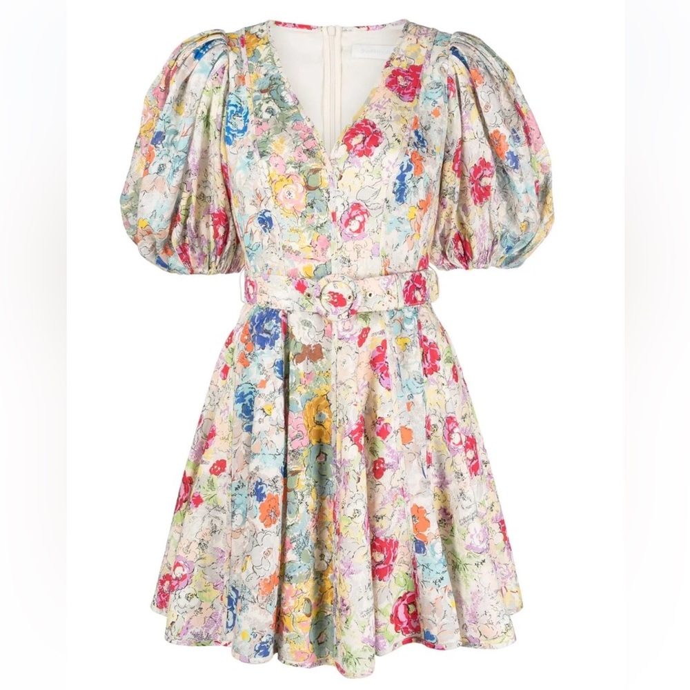 Zimmermann clover panelled mini dress New! size 4 including the belt - Picture 4 of 16